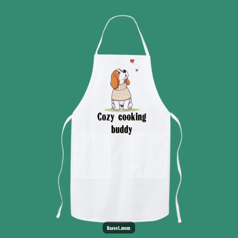 Funny Basset Hound Apron: Sweater Weather Kitchen Comfort