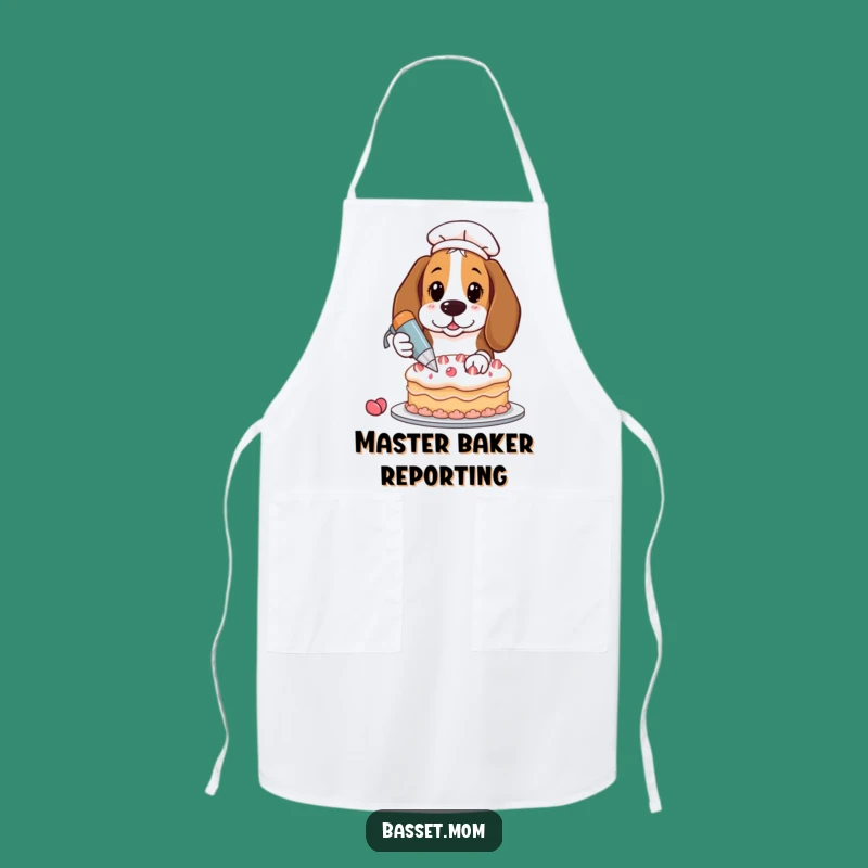 Funny Basset Hound Baking Apron - Humorous Gift for the Sweet-Toothed Chef