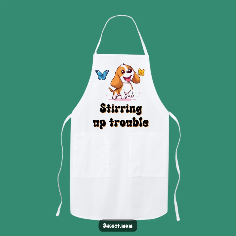 Funny Basset Hound Chef Apron: Cook Up Some Laughs with This Butterfly Chaser
