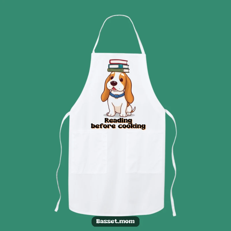 Funny Basset Hound Chef Apron: Hilarious Kitchen Helper for Bookish Cooks