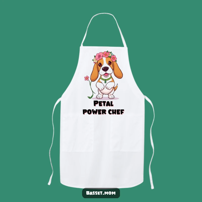 Funny Basset Hound Chef Floral Apron - Cute Kitchen Dog Gift