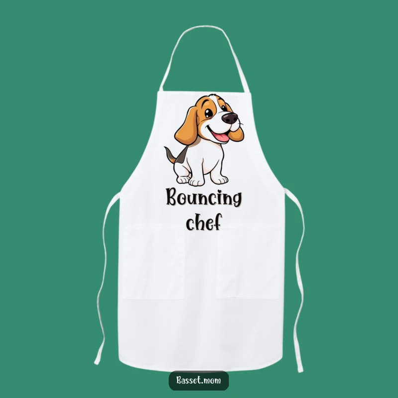 Funny Basset Hound Floppy Ears Bounce Apron - Kitchen Humor for Dog Lovers