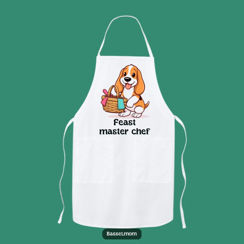 Funny Basset Hound Picnic Chef Apron: Hilarious Helper for Outdoor Feasts