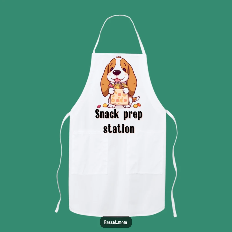 Funny Basset Hound Treat Apron: Hilarious Snack Protector, Kitchen Fun, Perfect Gift!