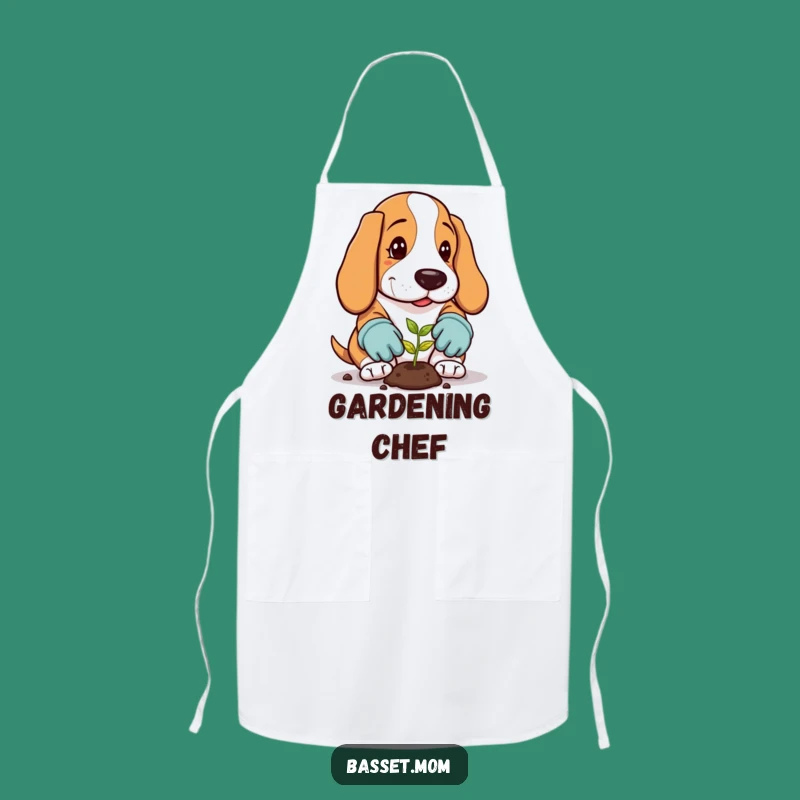 Funny Gardener Basset Hound Apron: Kitchen Humor for Plant Lovers, Gift