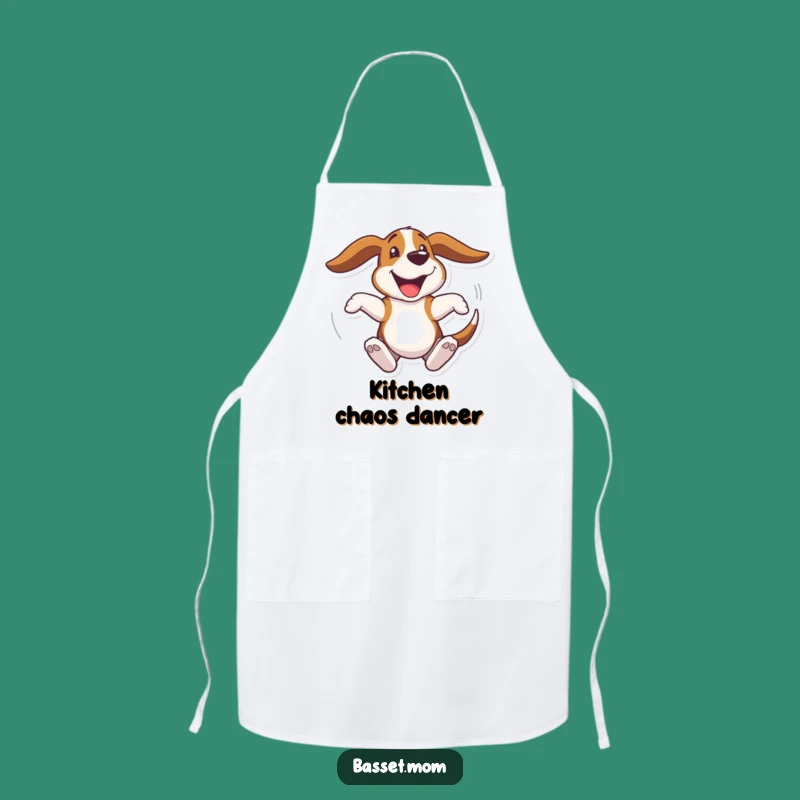 Funny Basset Hound Dance Party Apron - Joyful Dog Lover Gift!