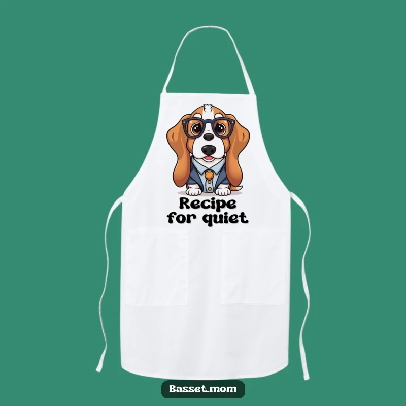Funny Librarian Basset Hound Apron: Scholarly Chef Kitchen Fun, Perfect Gift
