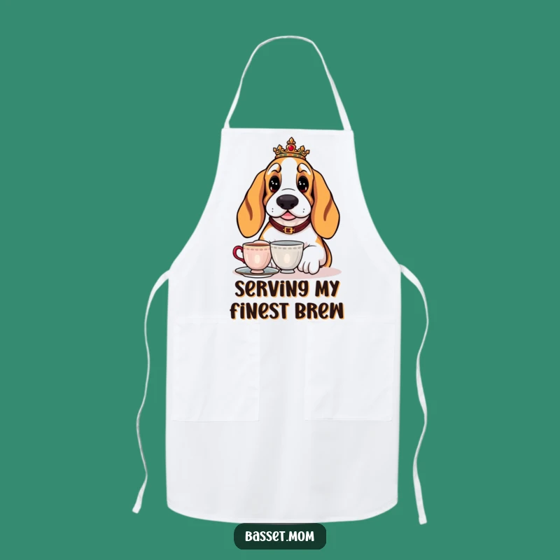 Funny Basset Hound Tea Apron - Regal Chef Dog for Tea Parties