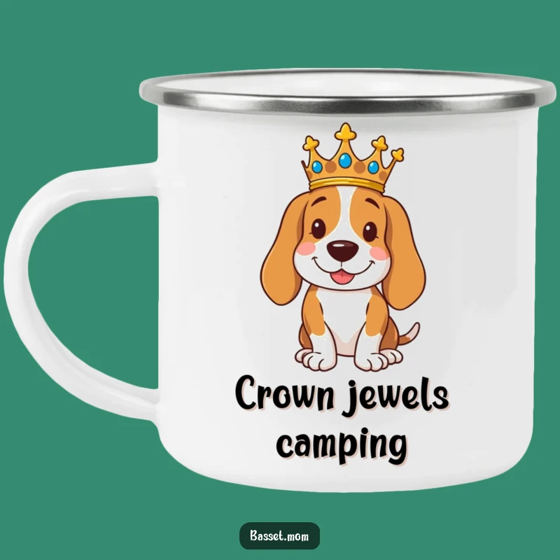 Durable Funny Royal Basset Hound Camping Mug - Regal Outdoor Gift