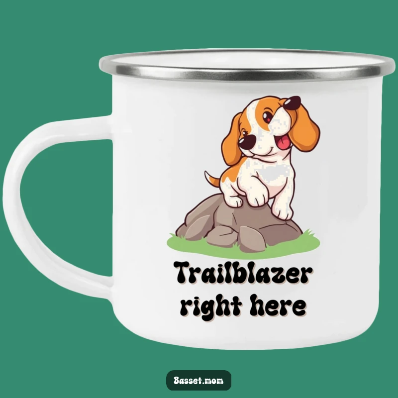 Durable Funny Basset Hound Ascent Camping Mug - Outdoor Motivational Gift!