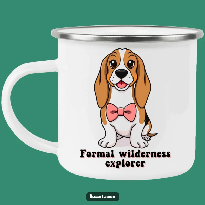 Funny Basset Hound Adventure Mug: Classy Companion for Outdoorsy Pups