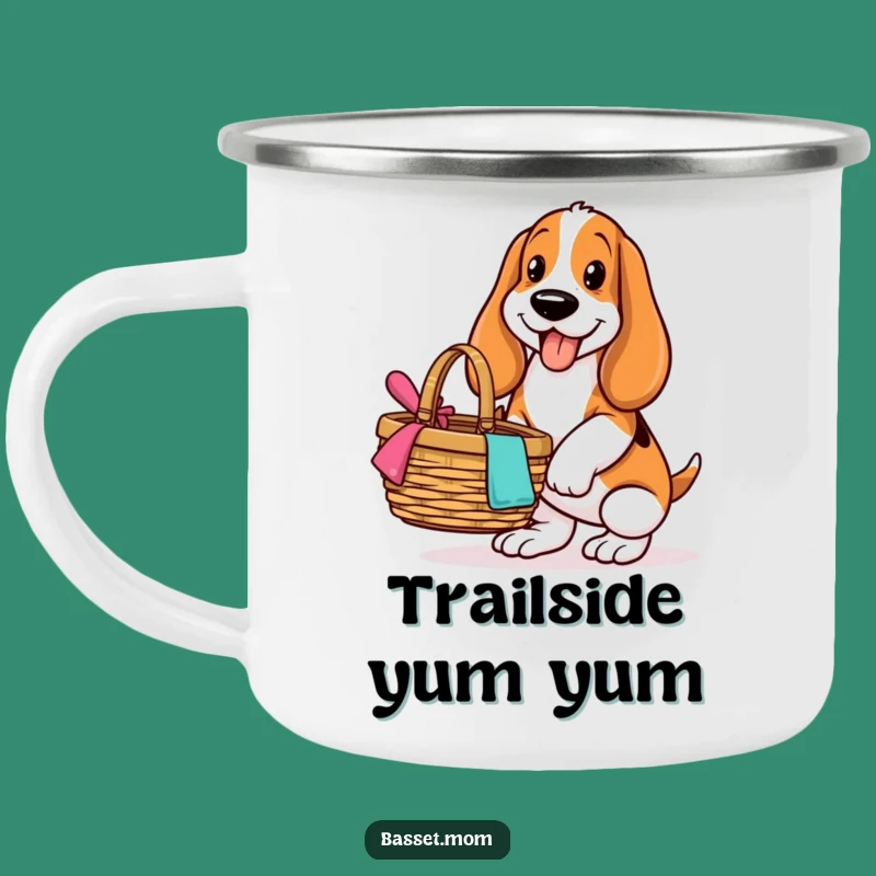 Funny Basset Hound Trail Buddy Mug: Hilarious Picnic Companion