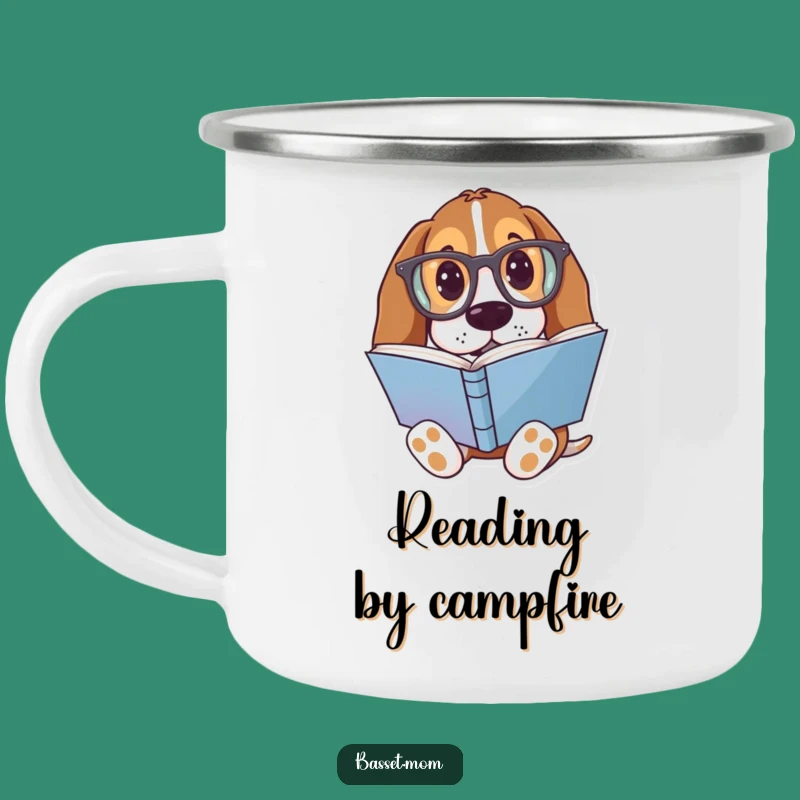 Literary Adventures Funny Basset Hound Camping Mug
