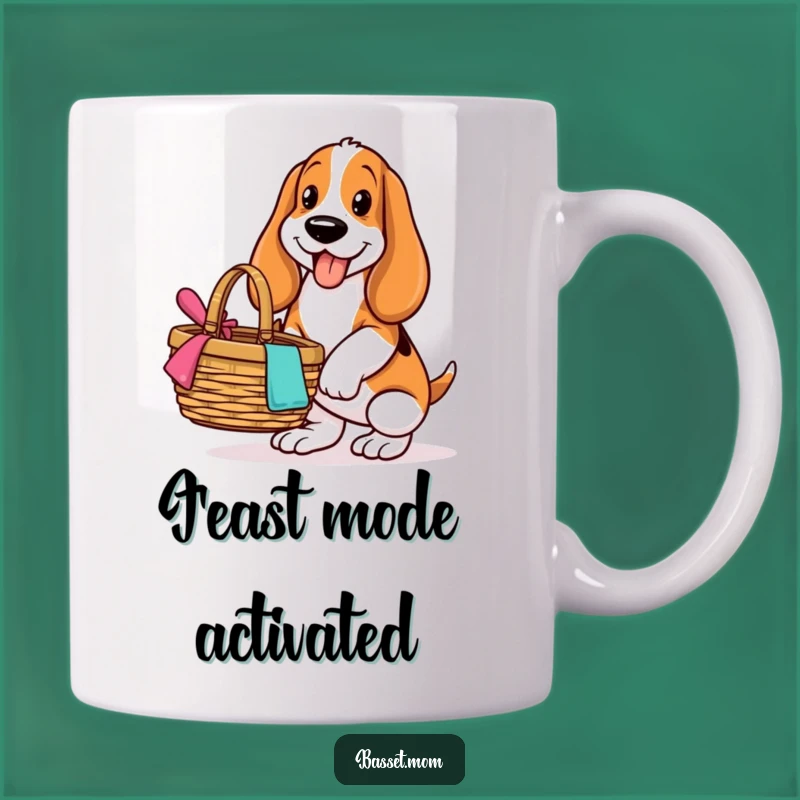 Funny Basset Hound Picnic Pal Mug: Hilarious Outdoor Fun for Dog Lovers