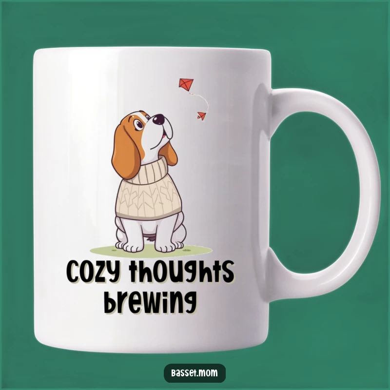Funny Basset Hound Sweater Mug: Kite Watching Humor for a Great Gift