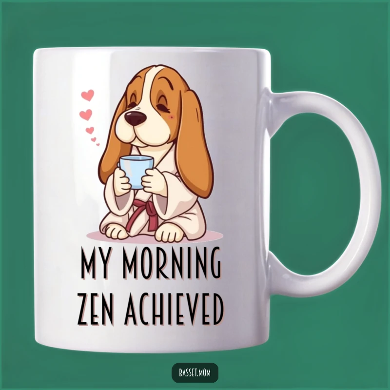 Funny Basset Hound Tea Time Mug: Relaxing Robe Lover Perfect Gift