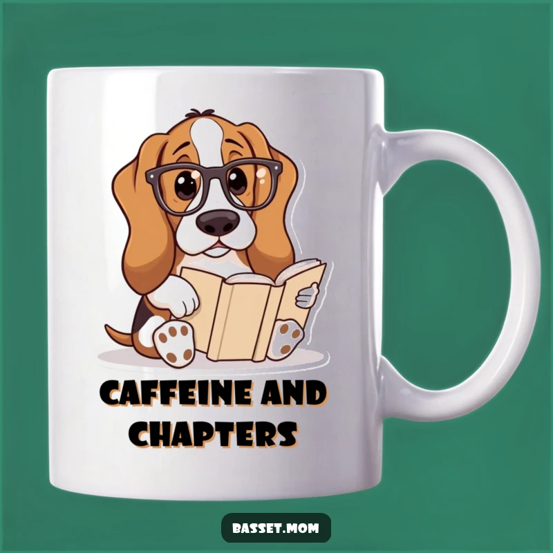 Funny Bookworm Basset Hound Mug: Smart & Hilarious Reader Gift