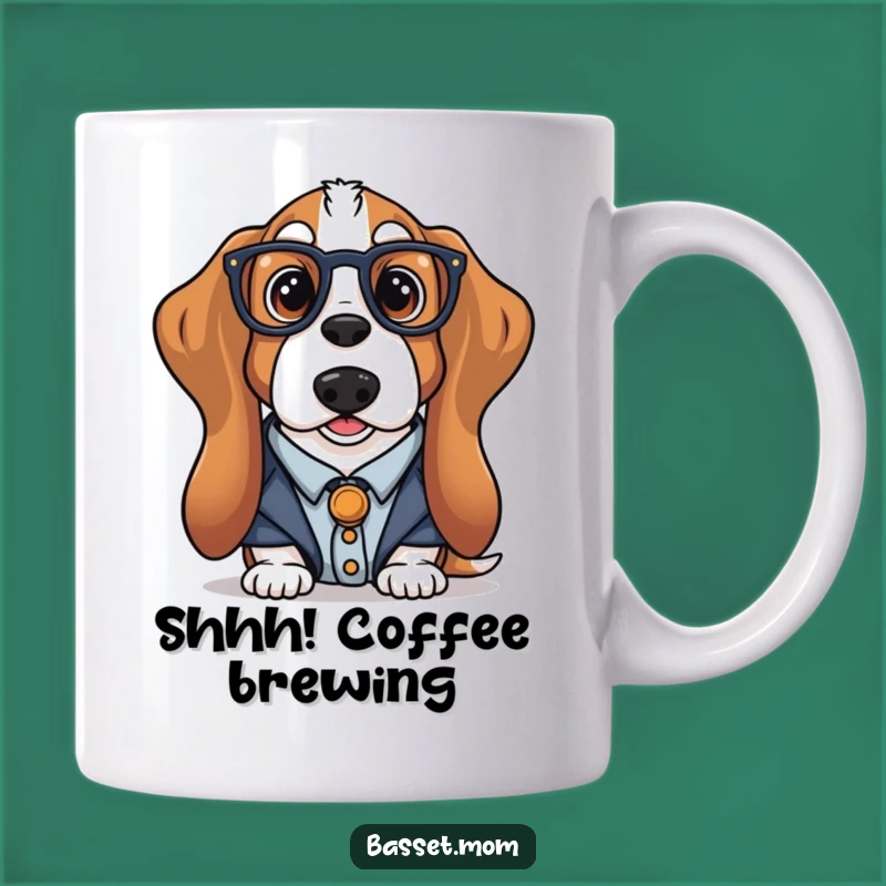 Funny Librarian Basset Hound Mug: Bookish Dog in Glasses, Perfect Gift for Readers