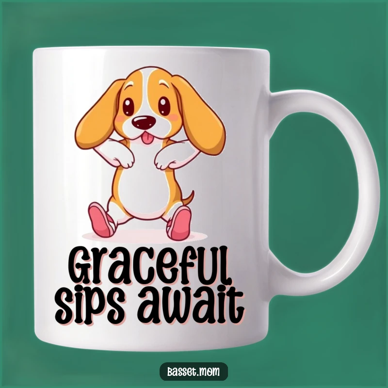 Funny Basset Hound Ballet Mug - Hilarious Dancer's Gift for Dog Lovers
