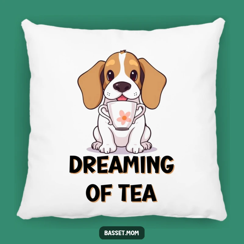 Cozy Funny Basset Hound Teacup Balance Pillow - Adorable Accent for Comfort