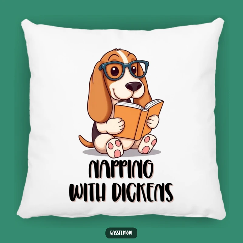 Comfy Funny Basset Hound Reading Pillow - Cozy Dog Decor Gift!