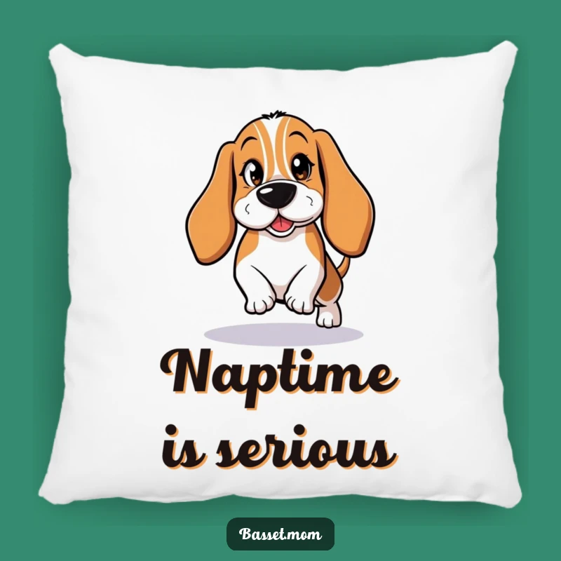 Comfy Funny Basset Hound Tiptoeing Pillow: Cuddle Up with Cuteness