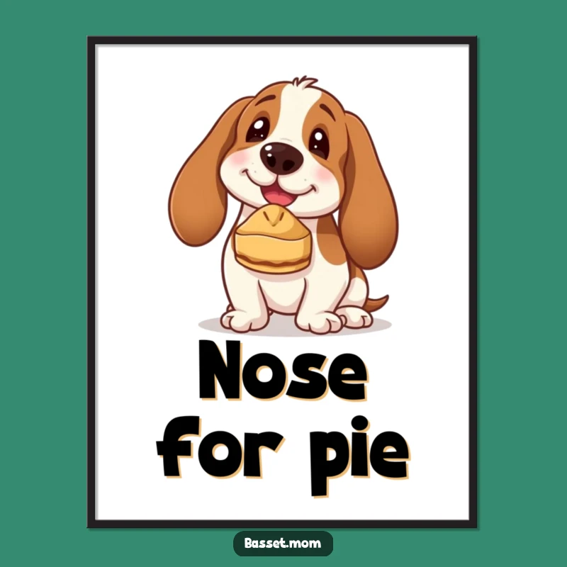 Instant Laugh Funny Basset Hound Pie Art - Digital Download Decor