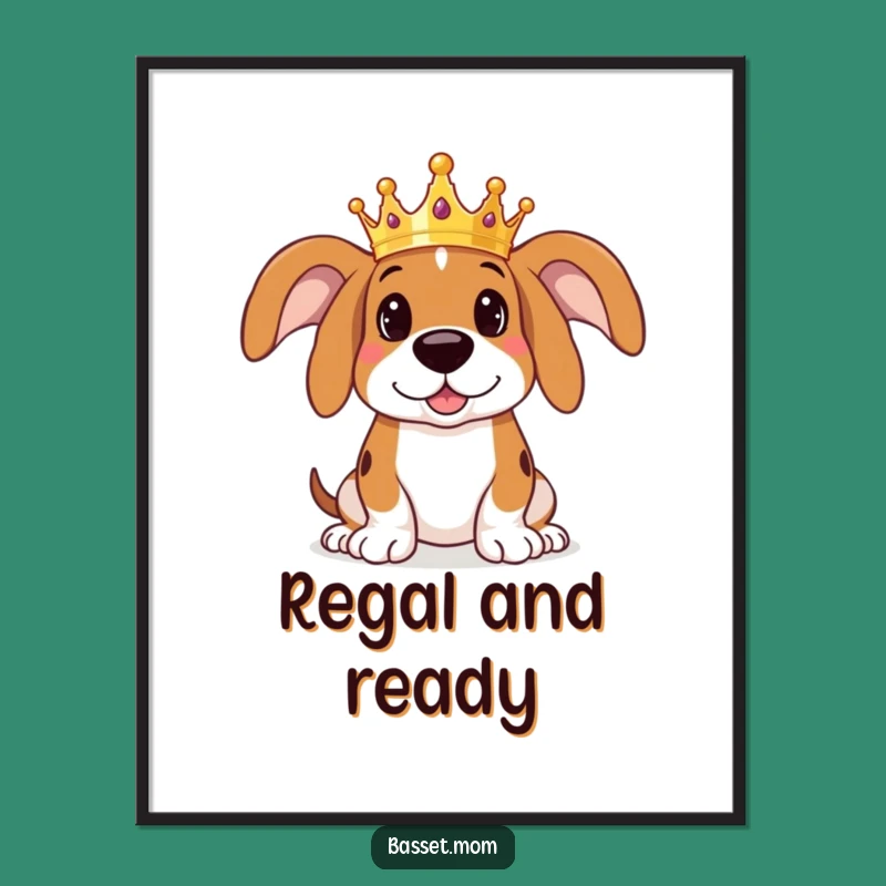 Instant Royalty Funny Basset Hound Art - Digital Download Decor