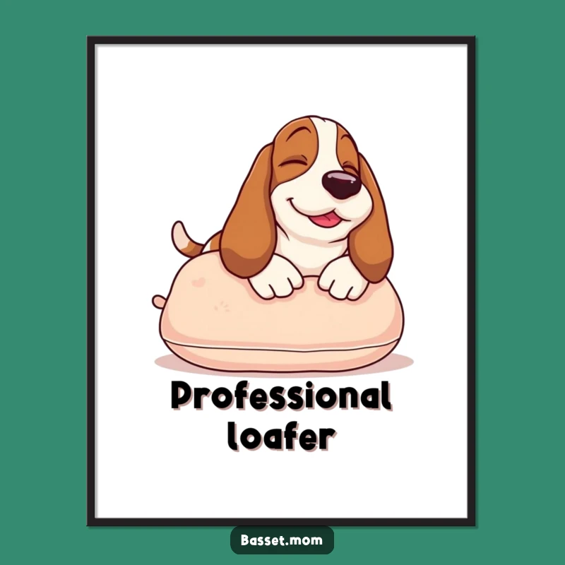 Funny Basset Hound Sunbathing Digital Art: Instant Humor for Your Space