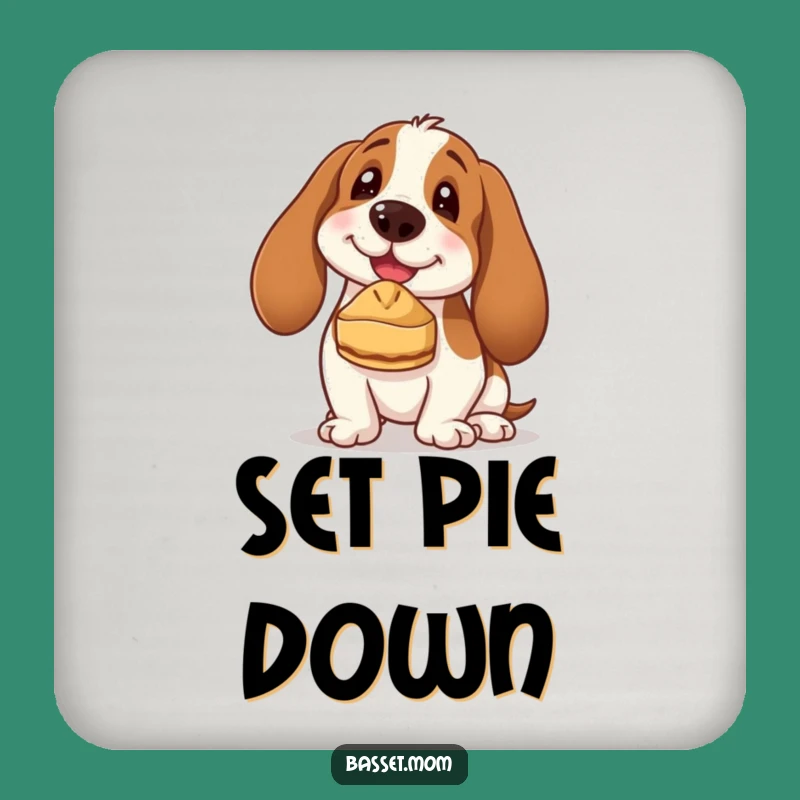 Protect Surfaces Funny Basset Hound Pie Coaster - Humorous Drink Accessory