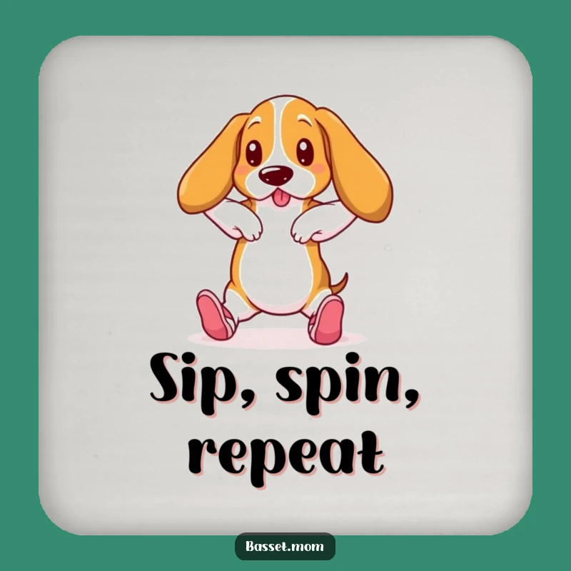 Funny Basset Hound Ballet Coaster - Humorous Decor for Any Surface