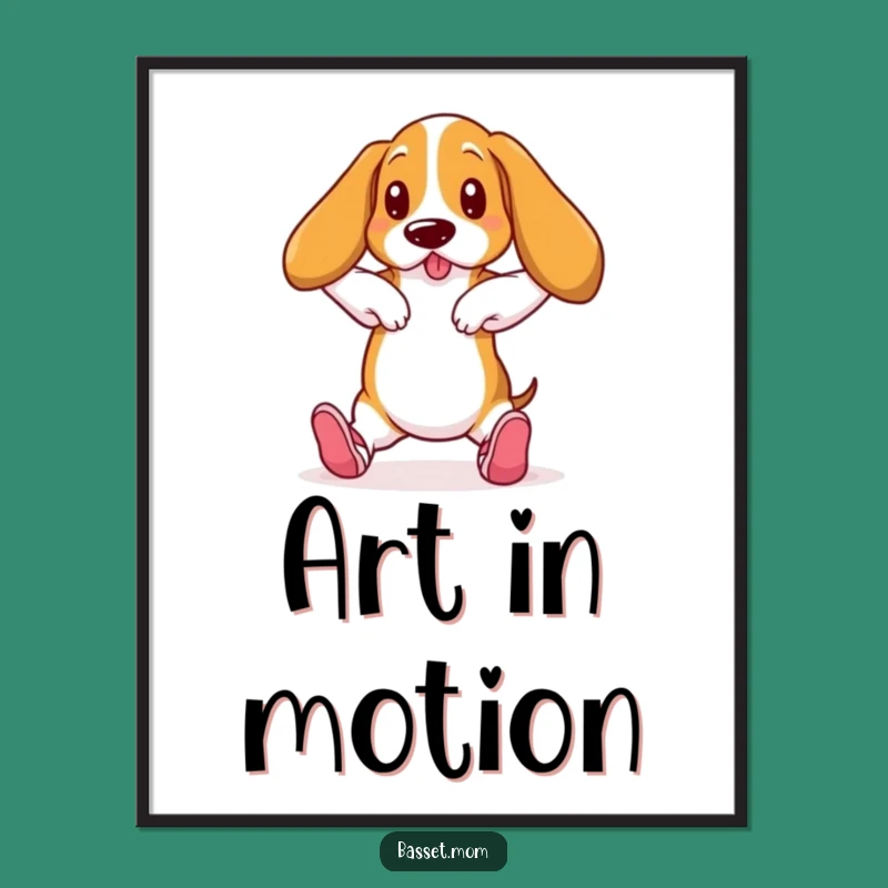 Funny Basset Hound Ballet Poster - Hilarious Dance Art Print