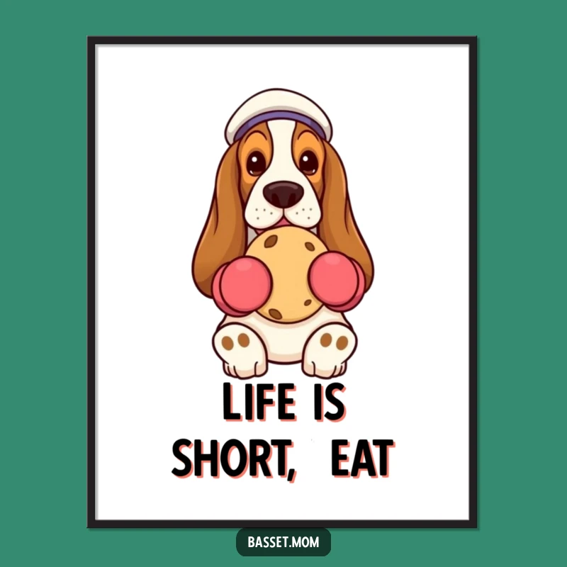 Funny Basset Hound Cookie Poster - Hilarious Kitchen Art Print