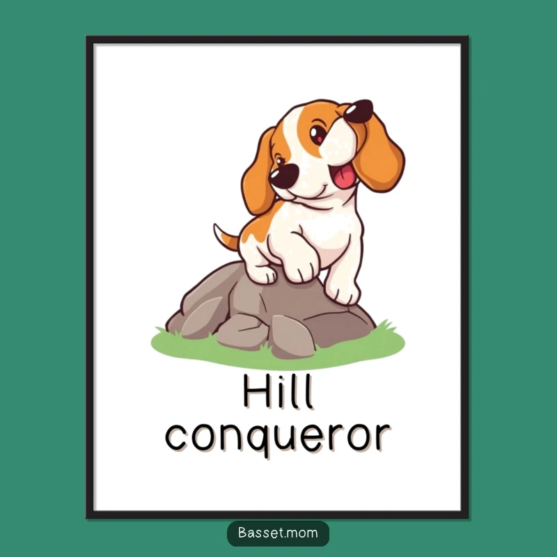 Funny Basset Hound Summit Poster - Motivational Dog Art Gift!