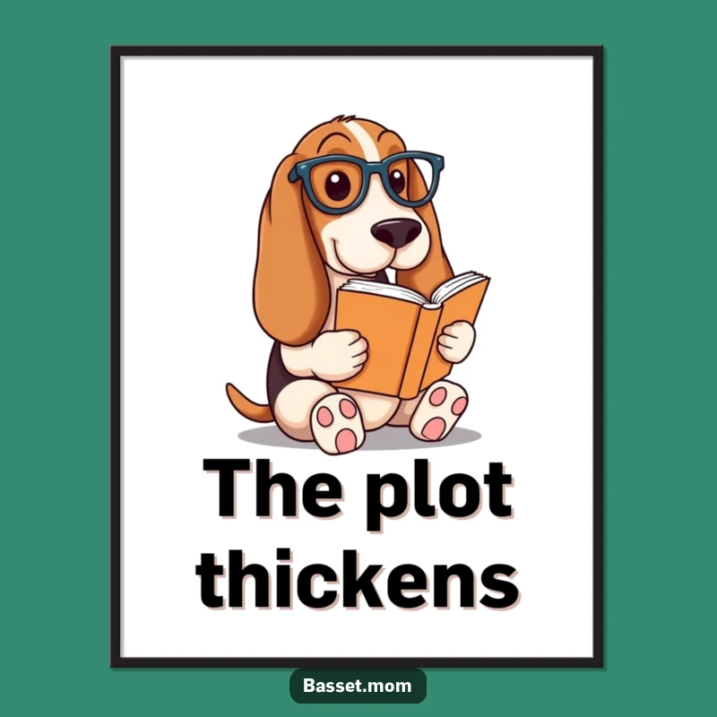 Funny Basset Hound Scholar Poster - Intellectual Dog Art Gift!