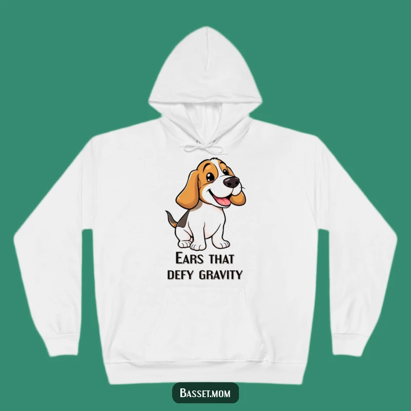 Cozy Funny Basset Hound Floppy Ears Bounce Hoodie - Warm Snuggle Gift