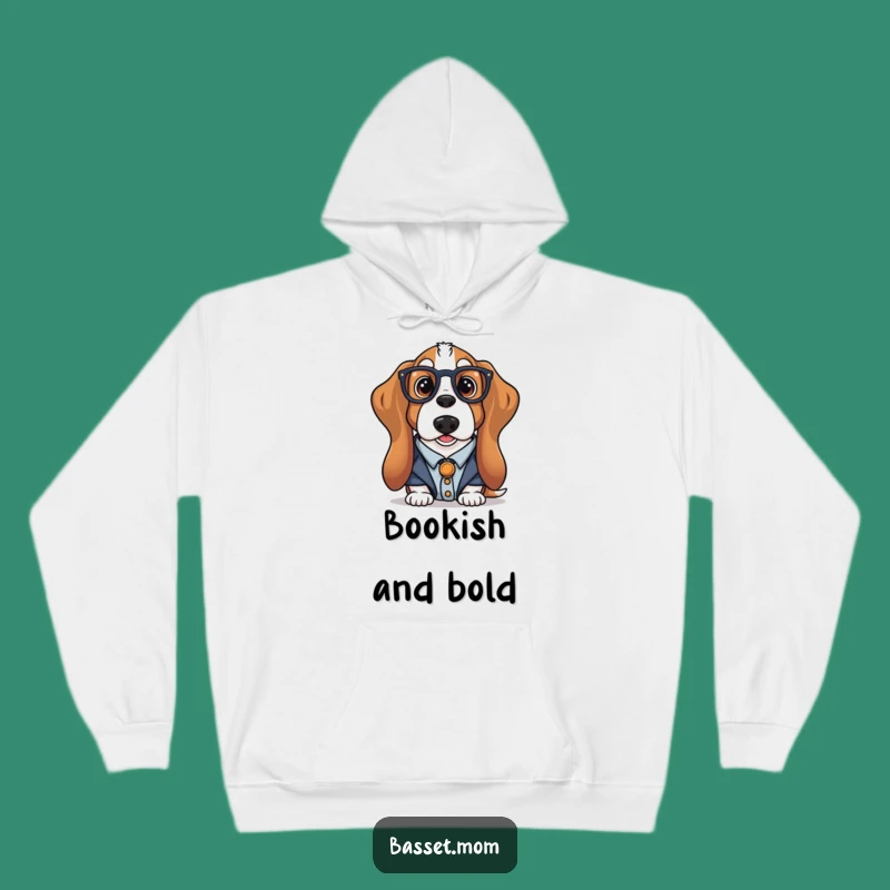 Cozy Funny Librarian Basset Hound Hoodie: Warm Reading Companion, Perfect Gift