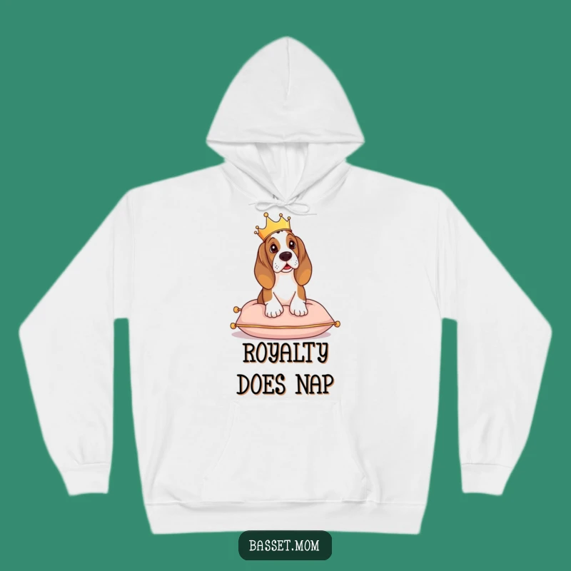 Funny Basset Hound Crown Hoodie: Royal Comfort Guaranteed, Perfect Gift