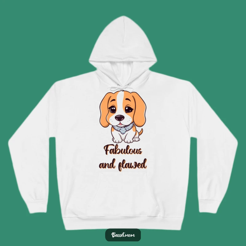 Funny Basset Hound Wink Hoodie - Cozy Sparkly Collar Comfort Gift