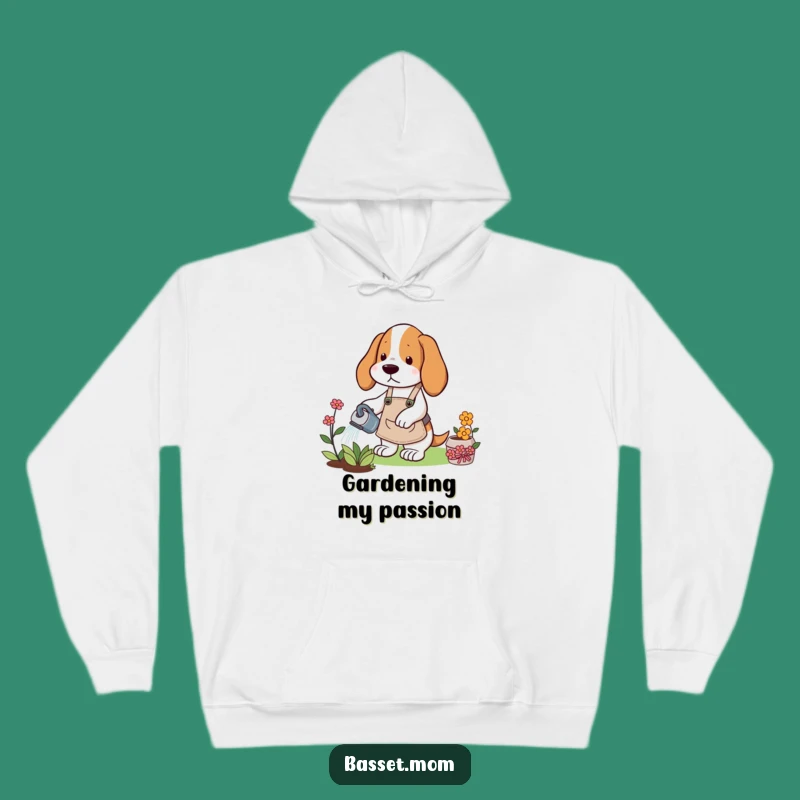 Funny Gardener Basset Hound Hoodie: Cozy Comfort for Plant Lovers