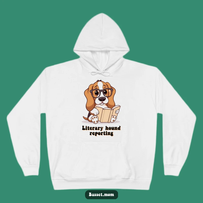 Funny Basset Hound Reading Hoodie: Cozy Comfort for Intellectual Pups