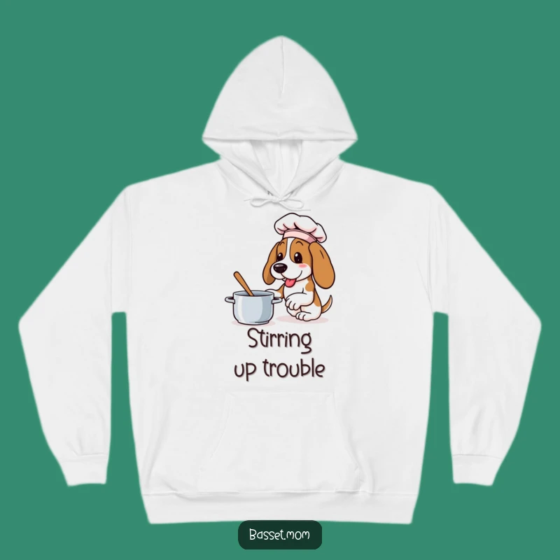 Funny Basset Hound Chef Hoodie - Cozy & Enthusiastic Cookwear Gift