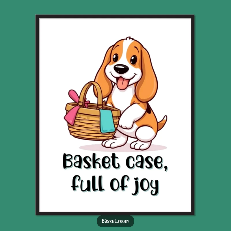 Free Printable Picnic Basset Art - Cheerful Outdoor Funny Downloadable Wall Decor Gift