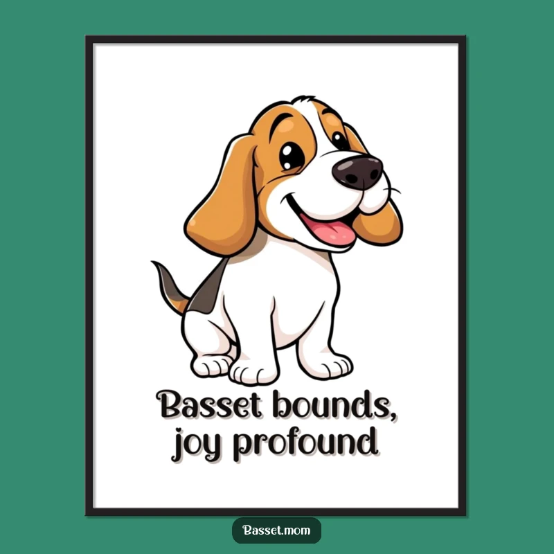 Free Printable Wall Art: Basset Hound Bounce, Humorous Dog Art, Downloadable Home Decor