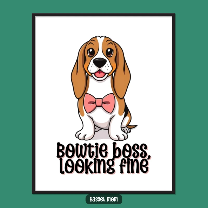 Free Printable Dapper Basset Art - Suave Humorous Downloadable Wall Decor Gift