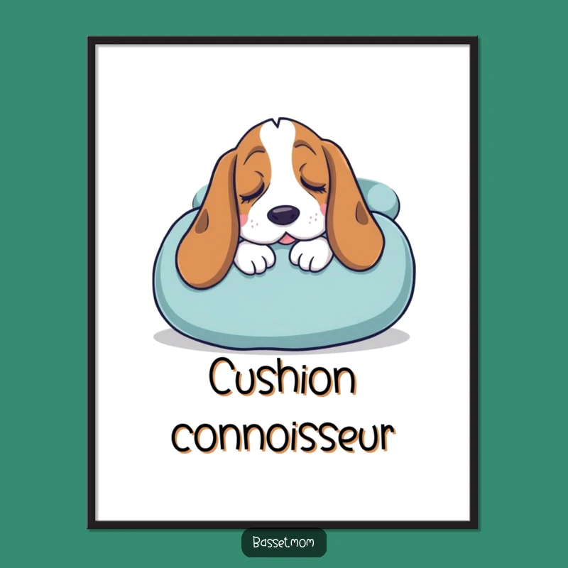 Free Printable Funny Basset Hound Sleepy Wall Art: Cozy Pup Downloadable Decor