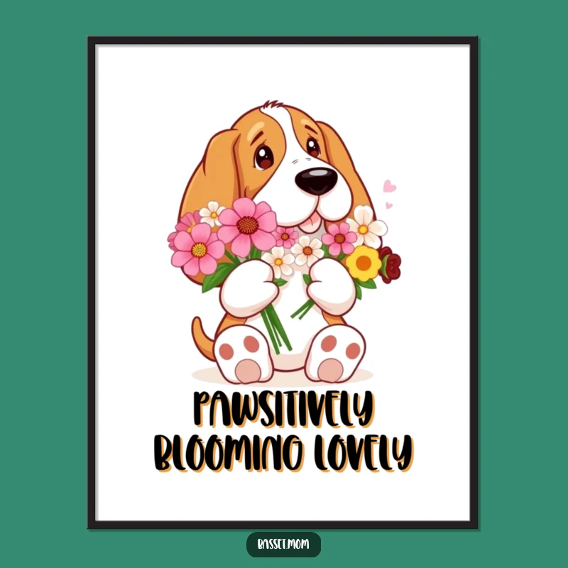 Funny Free Printable Wall Art: Basset Hound Flowers - Adorable Downloadable Decor!