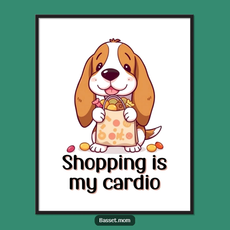 Funny Free Printable Wall Art: Treat Lover Basset Hound Downloadable Decor