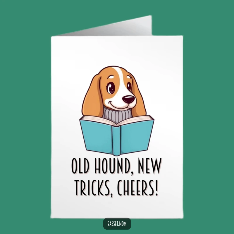 Cozy Free Printable Birthday Card: Bookish Basset Hound - Downloadable Reading Fun!