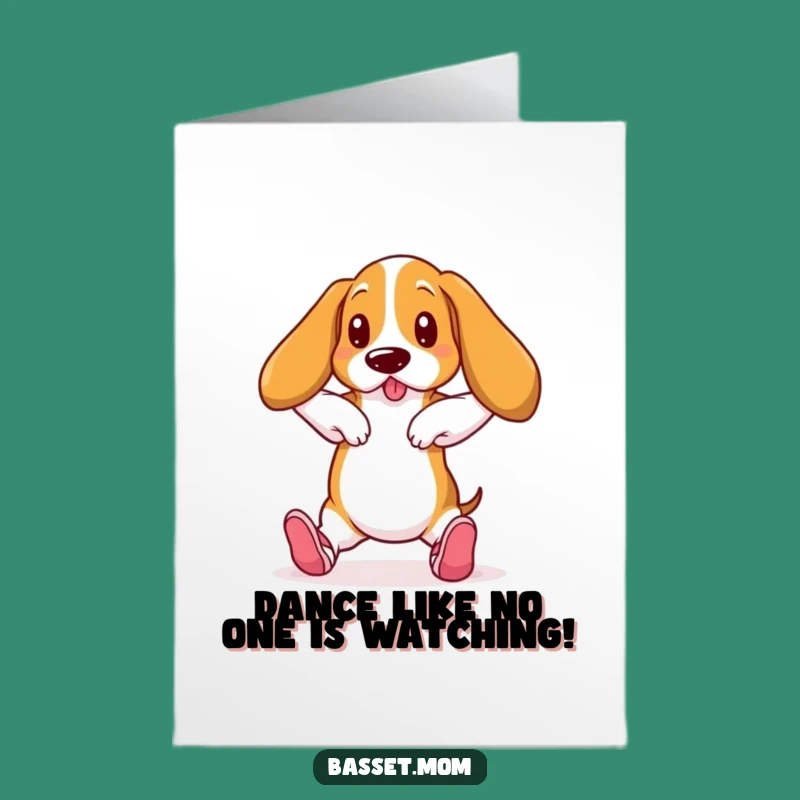 Free Printable Basset Hound Ballet Card: Funny Birthday DIY Downloadable Gift for Dancers!